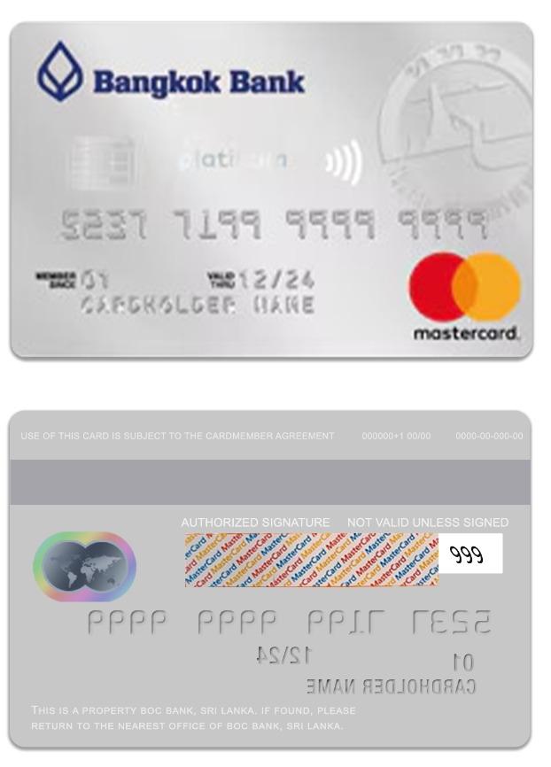 Thailand Bangkok Bank platinum travel mastercard